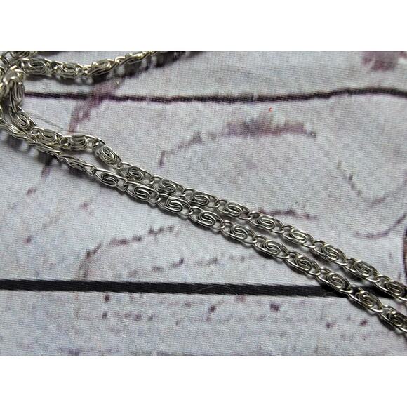 Cresent Moon Pendent Necklace With Blue Gem Silver Chain No Markings - Picture 3 of 7